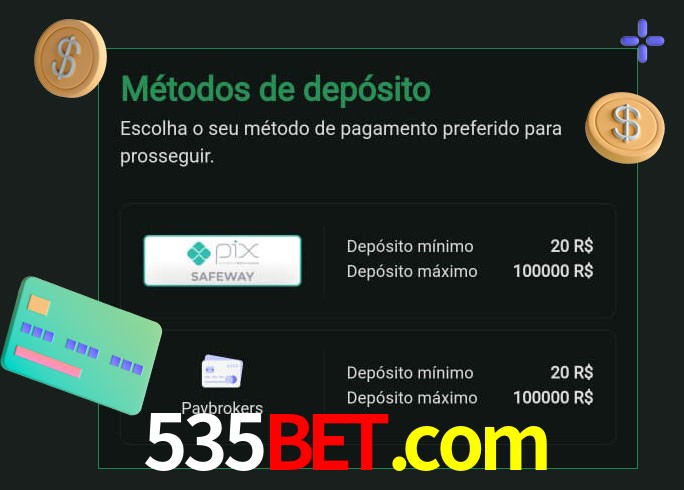 O cassino 535bet.com oferece uma grande variedade de métodos de pagamento